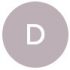 Gray circle with letter D avatar icon.
